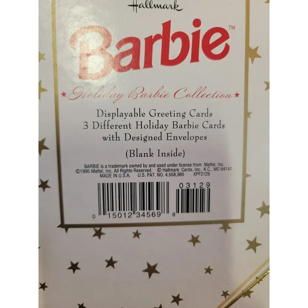 Hallmark Greeting cards mattel 1995‎ Holiday Barbie collection